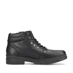 Rieker Men'S Corded Boots, Glossy Black