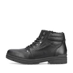 Rieker Men'S Corded Boots, Glossy Black