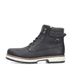 Rieker Men'S Corded Boots Deep Black