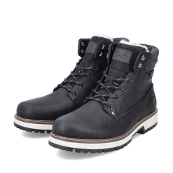 Rieker Men'S Corded Boots Deep Black