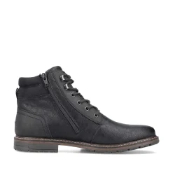 Rieker Men'S Corded Boots Graphite Black