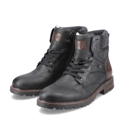 Rieker Men'S Corded Boots Deep Black