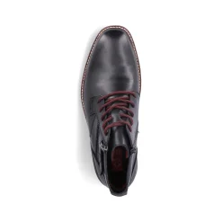 Rieker Men'S Corded Boots, Glossy Black
