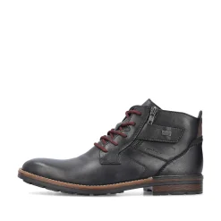 Rieker Men'S Corded Boots, Glossy Black