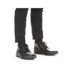 Rieker Men'S Corded Boots, Glossy Black