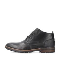 Rieker Men'S Corded Boots, Glossy Black