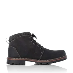 Rieker Men'S Corded Boots Graphite Black