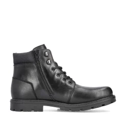 Rieker Men'S Corded Boots, Glossy Black