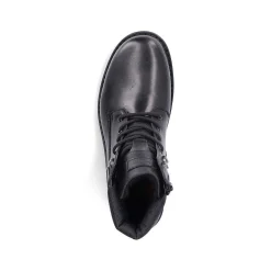 Rieker Men'S Corded Boots, Glossy Black