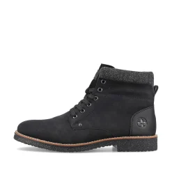 Rieker Men'S Corded Boots Deep Black