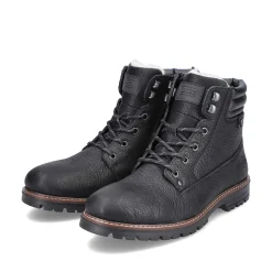 Rieker Men'S Corded Boots Deep Black