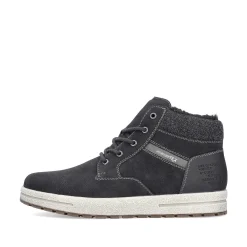 Rieker Men'S Lace-Up Shoes Asphalt Black