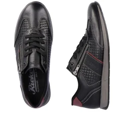 Rieker Men'S Lace-Up Shoes Asphalt Black