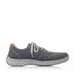 Rieker Men'S Lace-Up Shoes Ocean Blue-Gray