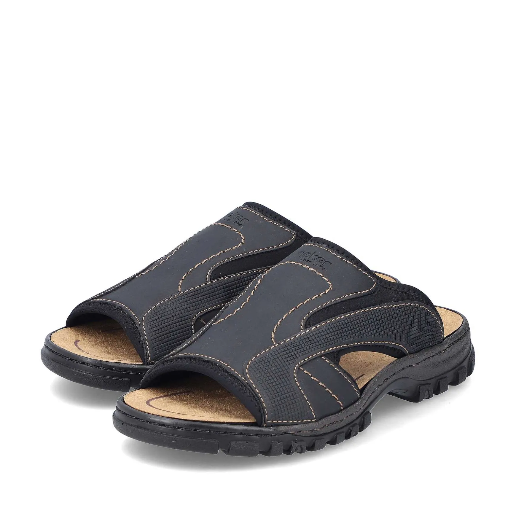 Rieker Men'S Mules Black Gray