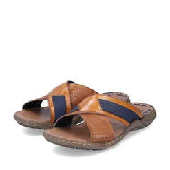 Rieker Men'S Mules Chestnut Brown-Royal Blue