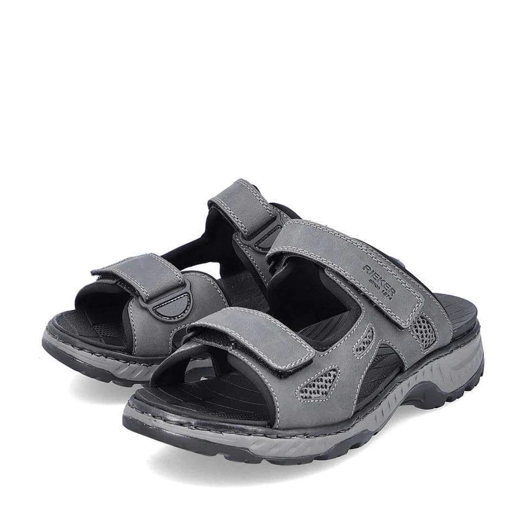 Rieker Men'S Mules Steel Gray