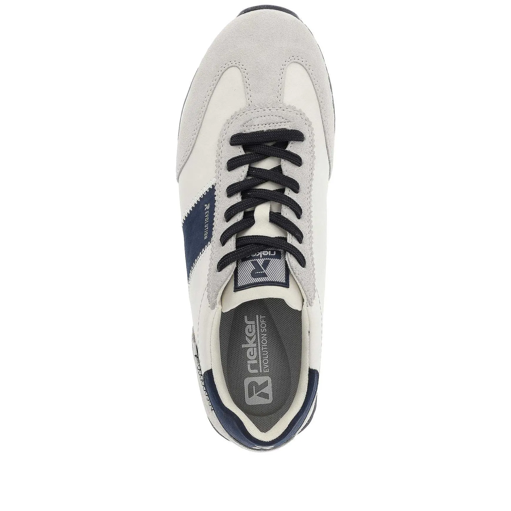 Rieker Men'S Sneaker Low Stone-Grey Creamy-White