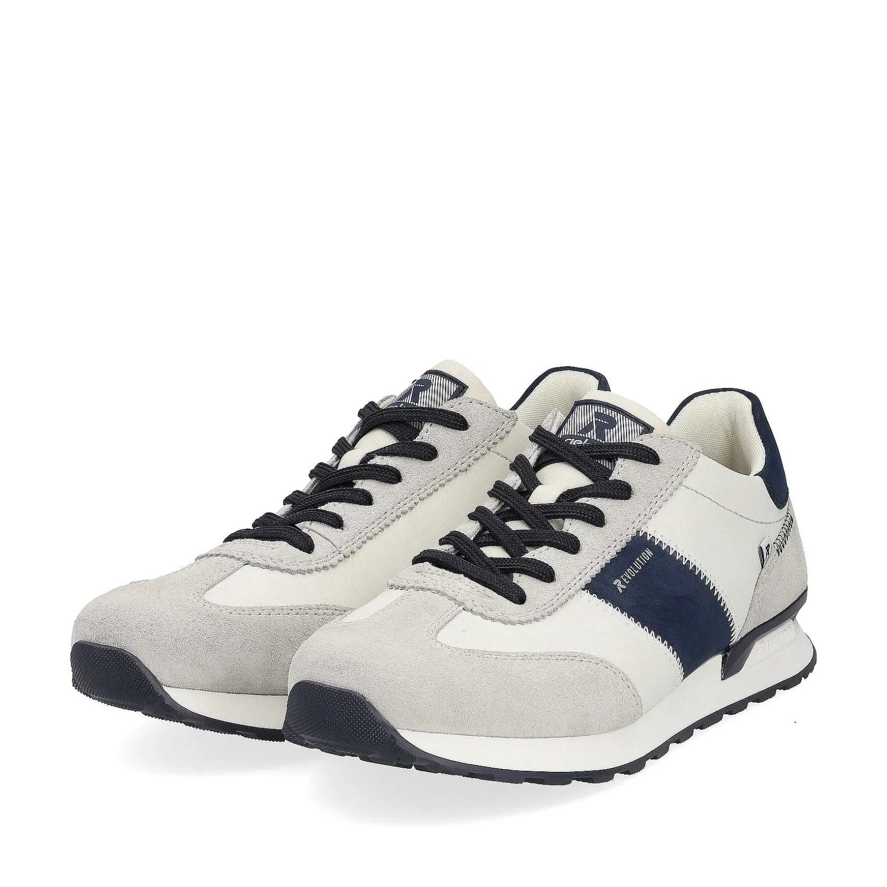 Rieker Men'S Sneaker Low Stone-Grey Creamy-White
