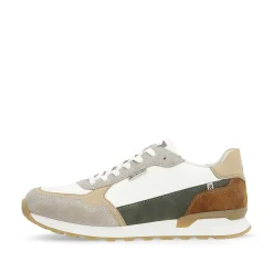 Rieker Men'S Sneaker Low Sand-Beige Swan-White