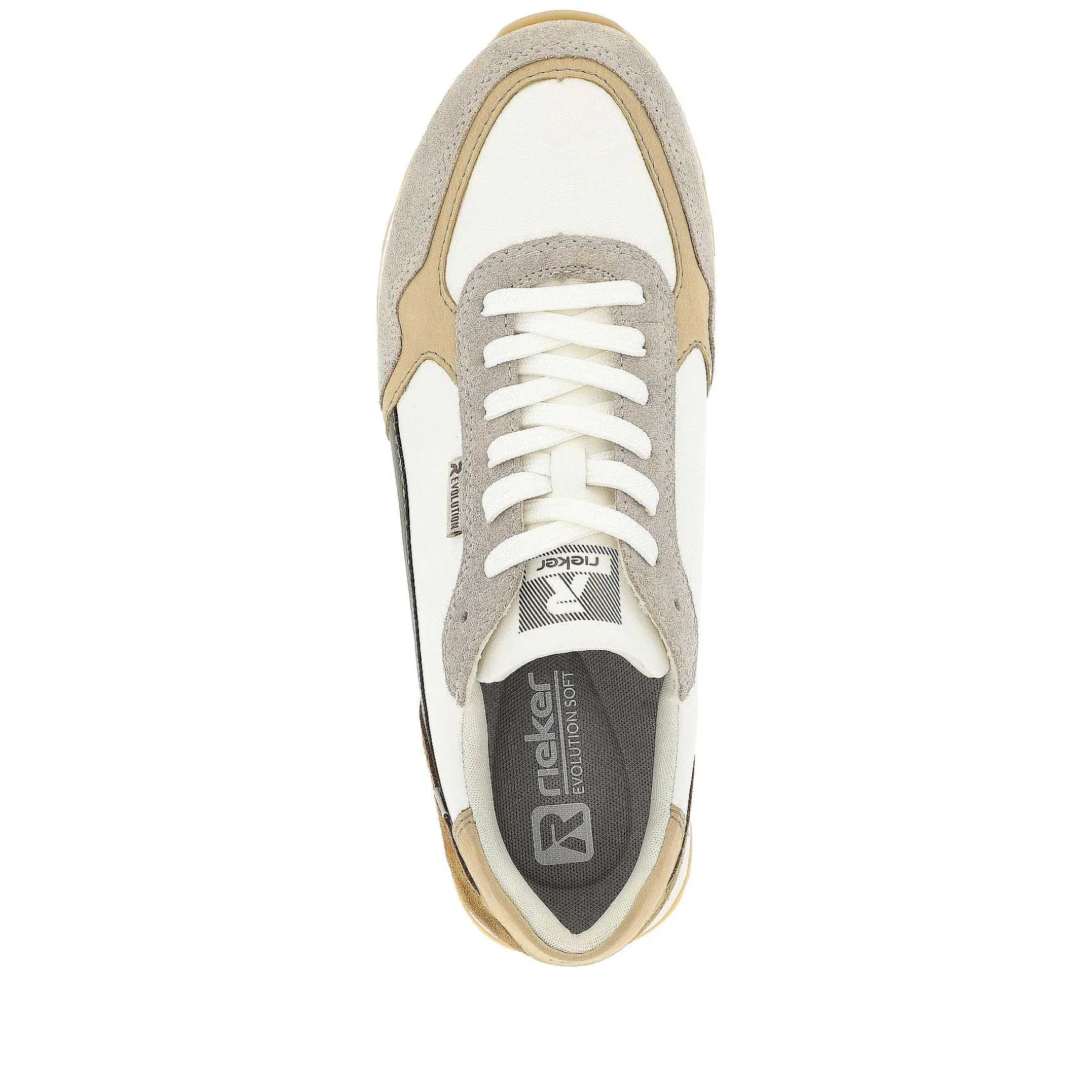 Rieker Men'S Sneaker Low Sand-Beige Swan-White