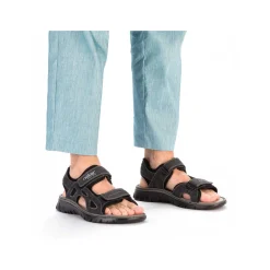 Rieker Men'S Trekking Sandals Stone Gray
