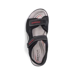 Rieker Men'S Trekking Sandals Asphalt Black