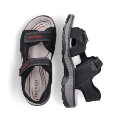 Rieker Men'S Trekking Sandals Asphalt Black