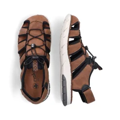 Rieker Men'S Trekking Sandals Nut Brown