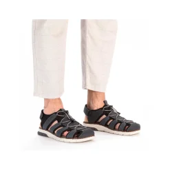 Rieker Men'S Trekking Sandals Steel Blue