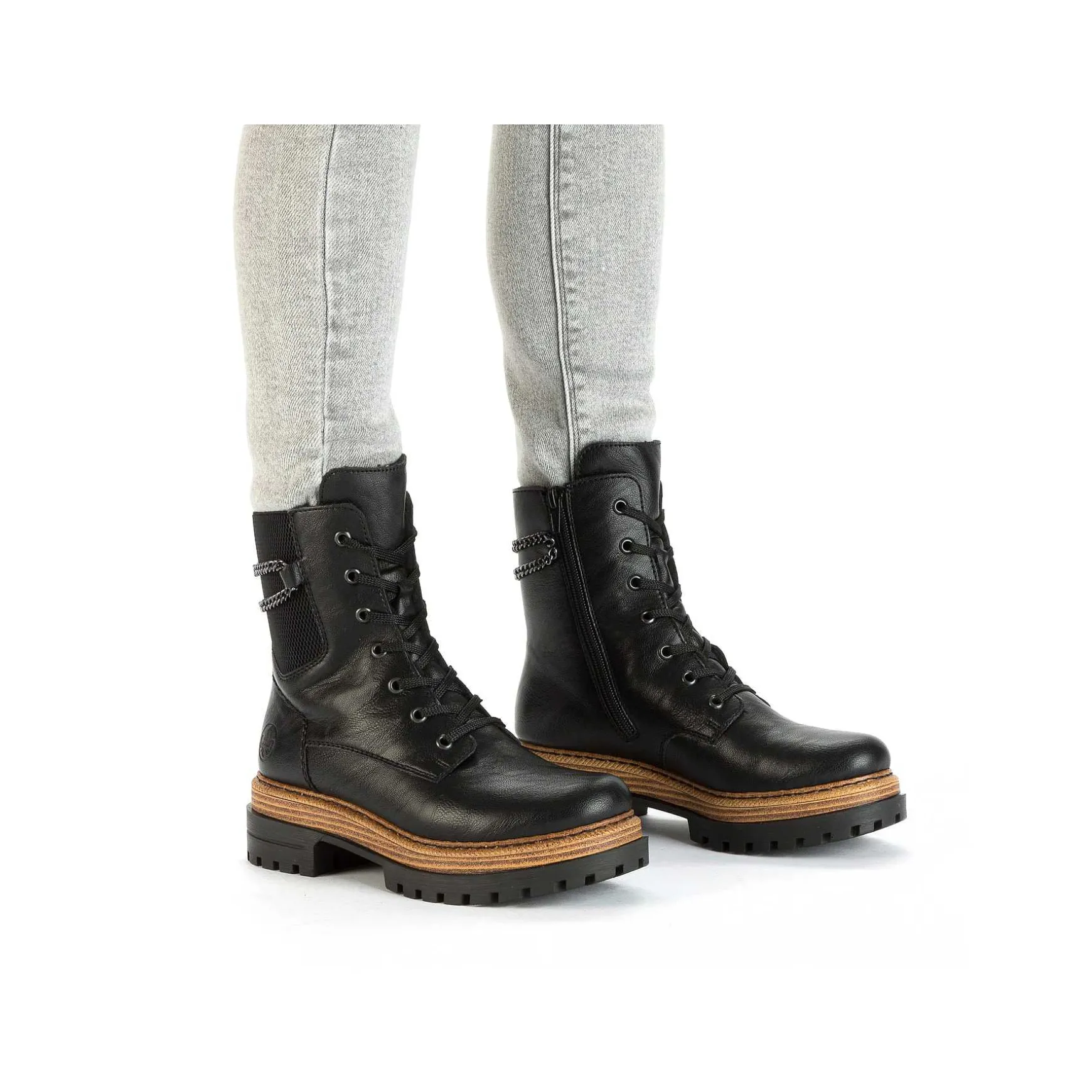 Rieker Women'S Biker Boots Asphalt Black