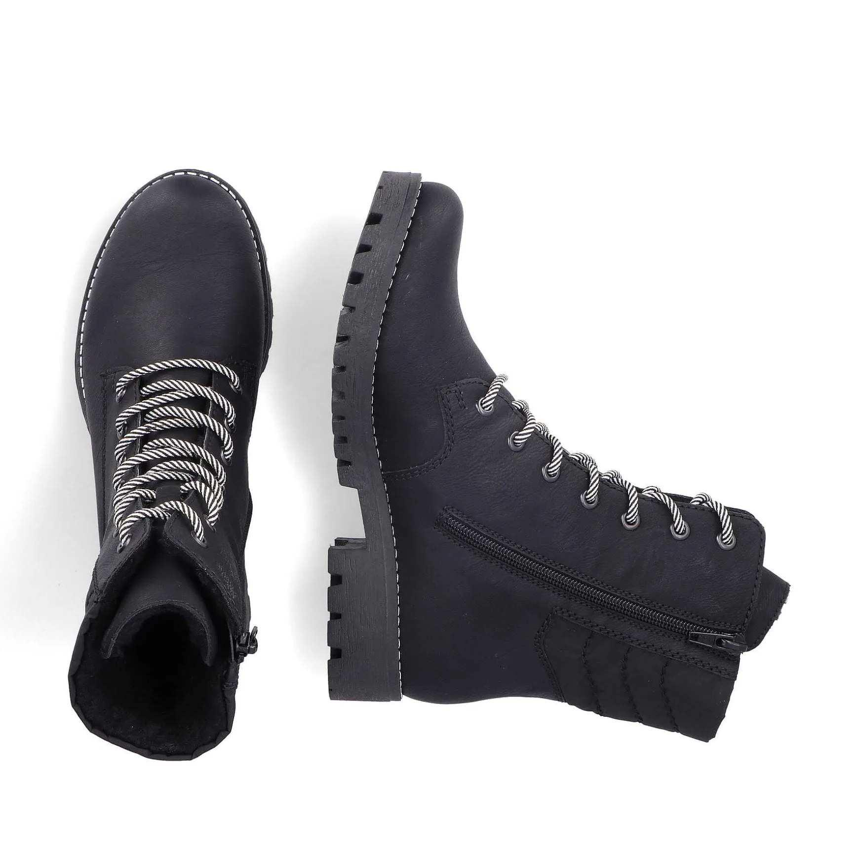Rieker Women'S Biker Boots Asphalt Black