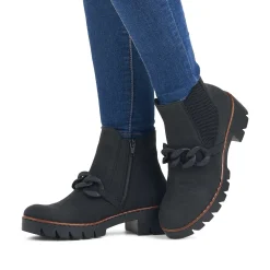 Rieker Women'S Chelsea Boots Jet Black