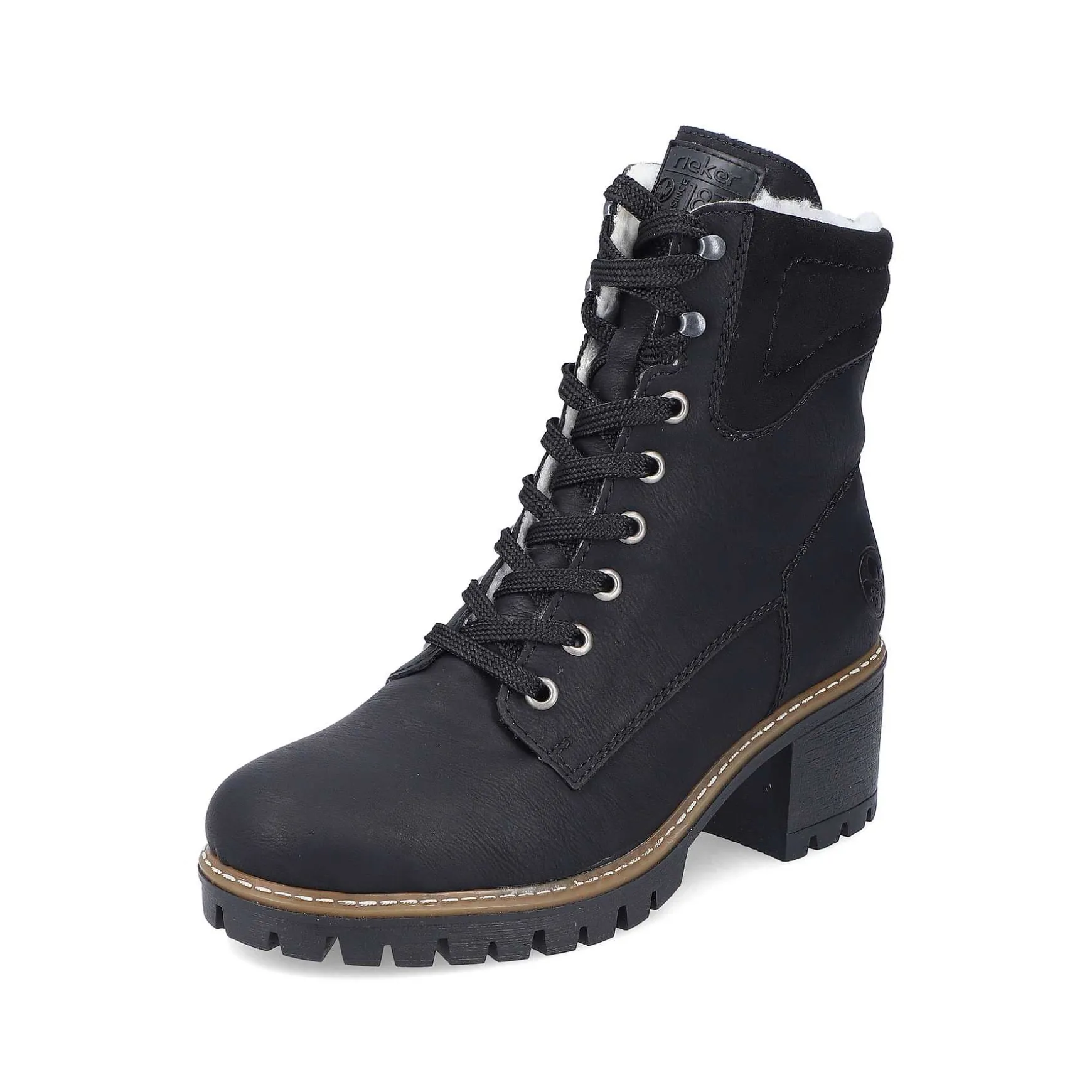 Rieker Women'S Corded Boots Deep Black