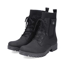 Rieker Women'S Corded Boots Deep Black
