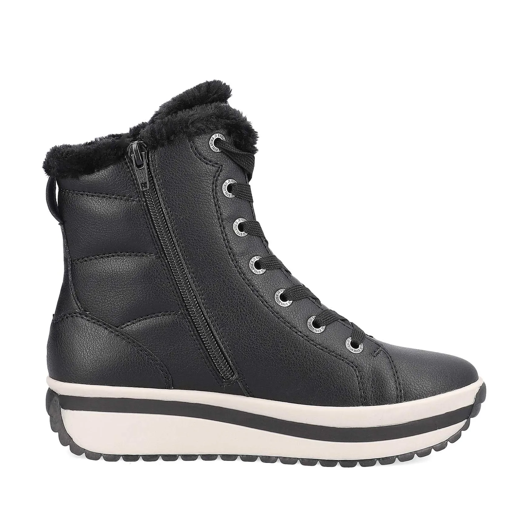 Rieker Women'S Corded Boots Deep Black