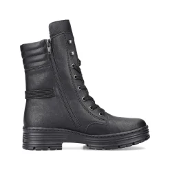 Rieker Women'S Corded Boots Deep Black