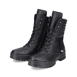 Rieker Women'S Corded Boots Deep Black