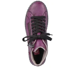 Rieker Women'S Corded Boots Aubergine-Black