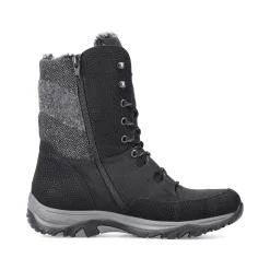Rieker Women'S Corded Boots Deep Black