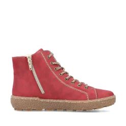 Rieker Women'S Corded Boots Strawberry Red