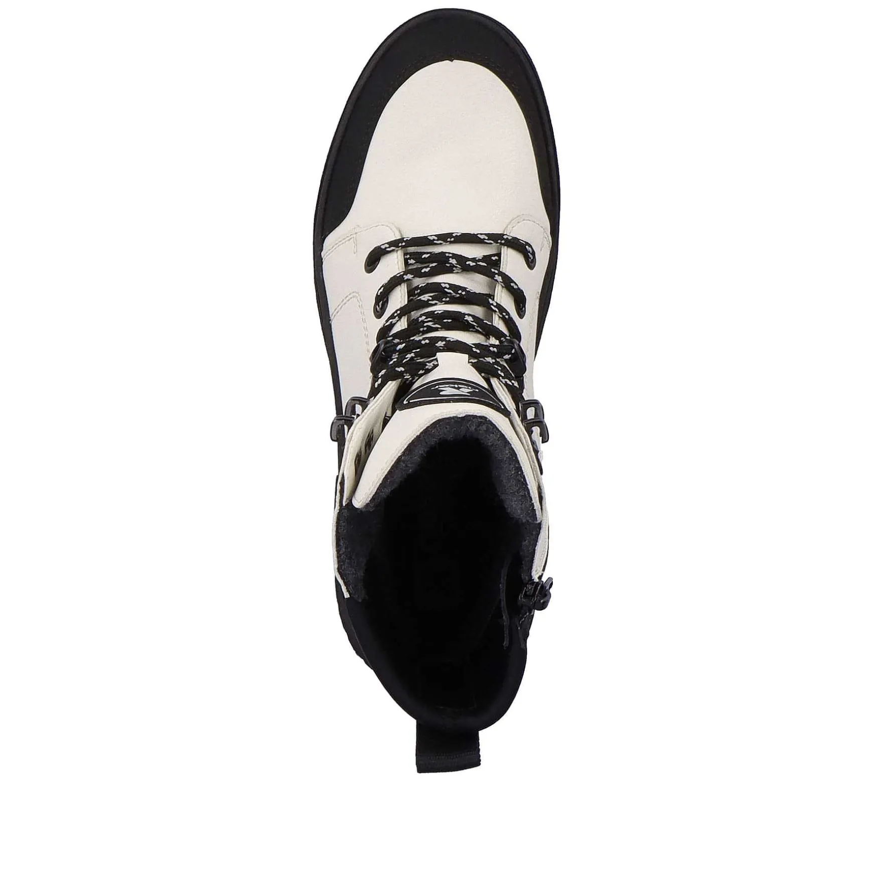 Rieker Women'S Corded Boots Snow-White Deep-Black
