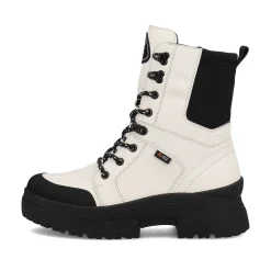Rieker Women'S Corded Boots Snow-White Deep-Black