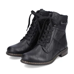 Rieker Women'S Corded Boots Deep Black