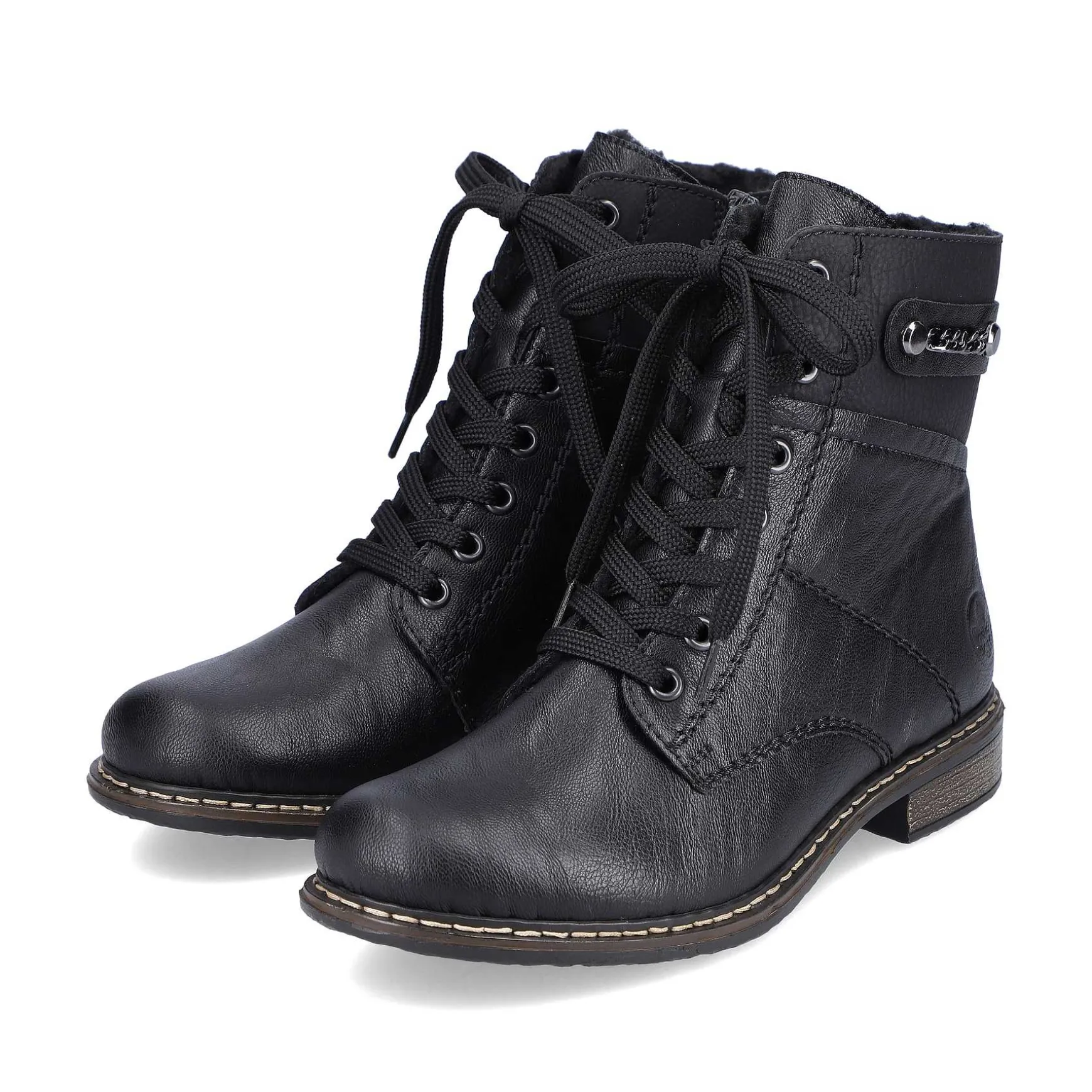 Rieker Women'S Corded Boots Deep Black