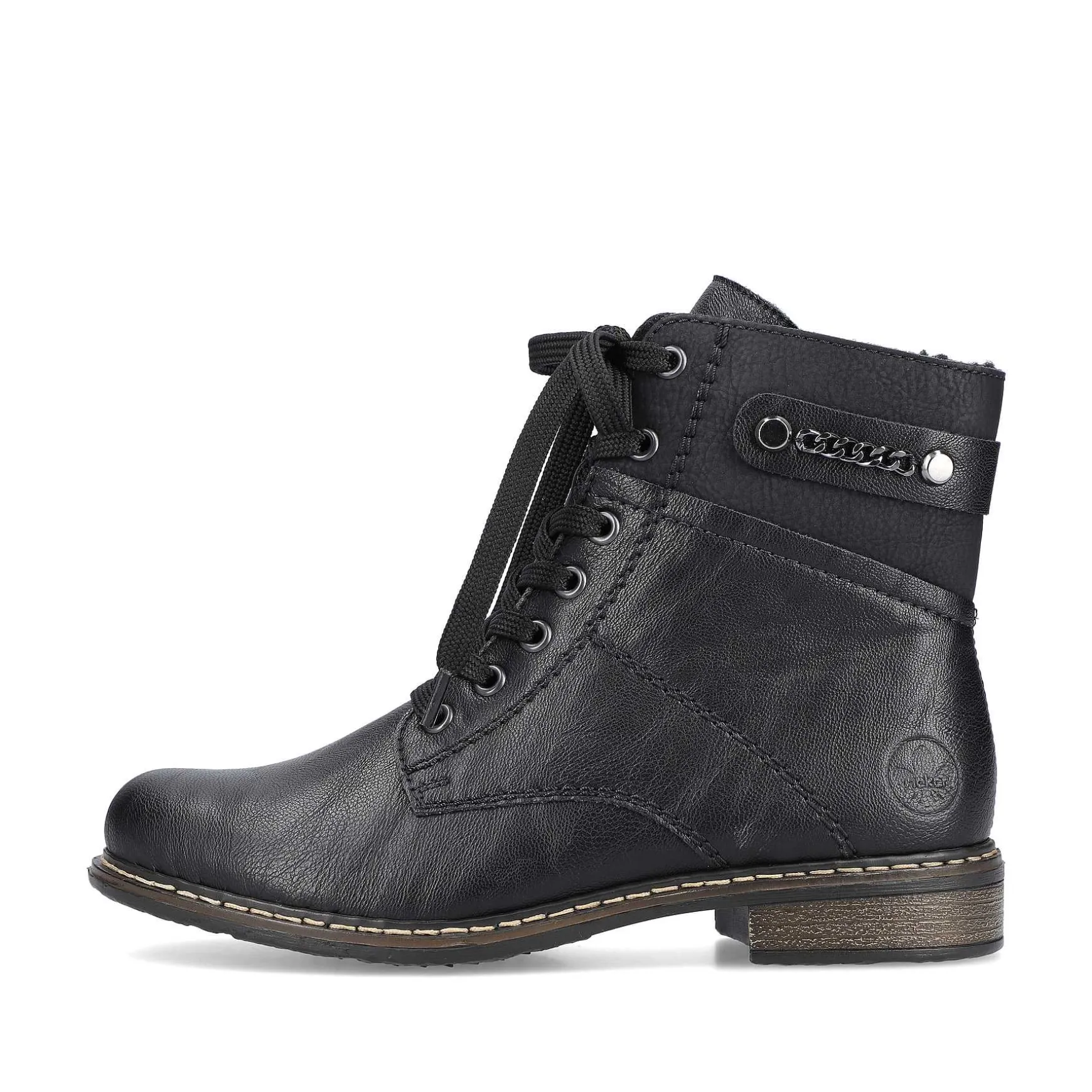 Rieker Women'S Corded Boots Deep Black