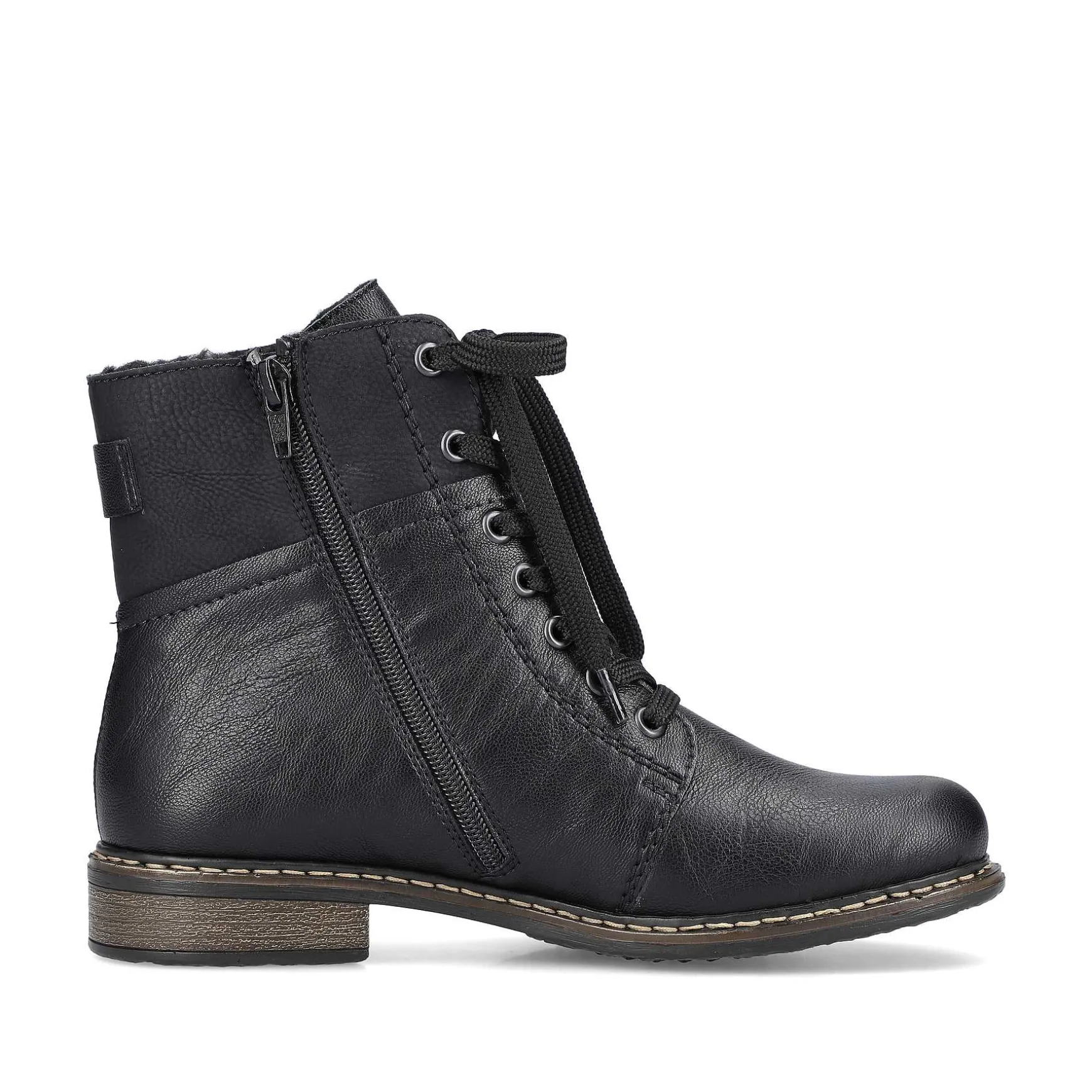 Rieker Women'S Corded Boots Deep Black