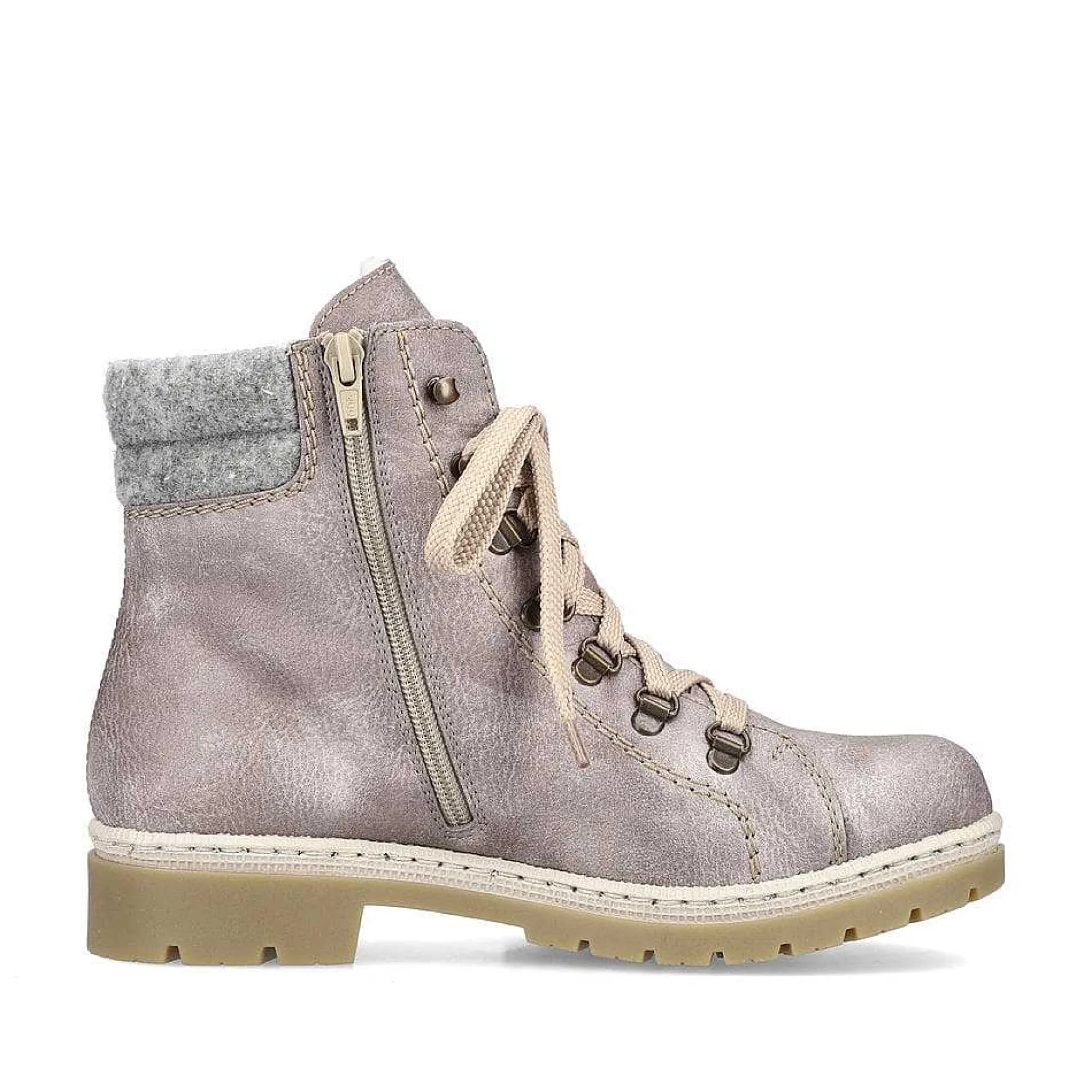 Rieker Women'S Corded Boots Platinum Gray