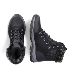 Rieker Women'S Corded Boots Deep Black