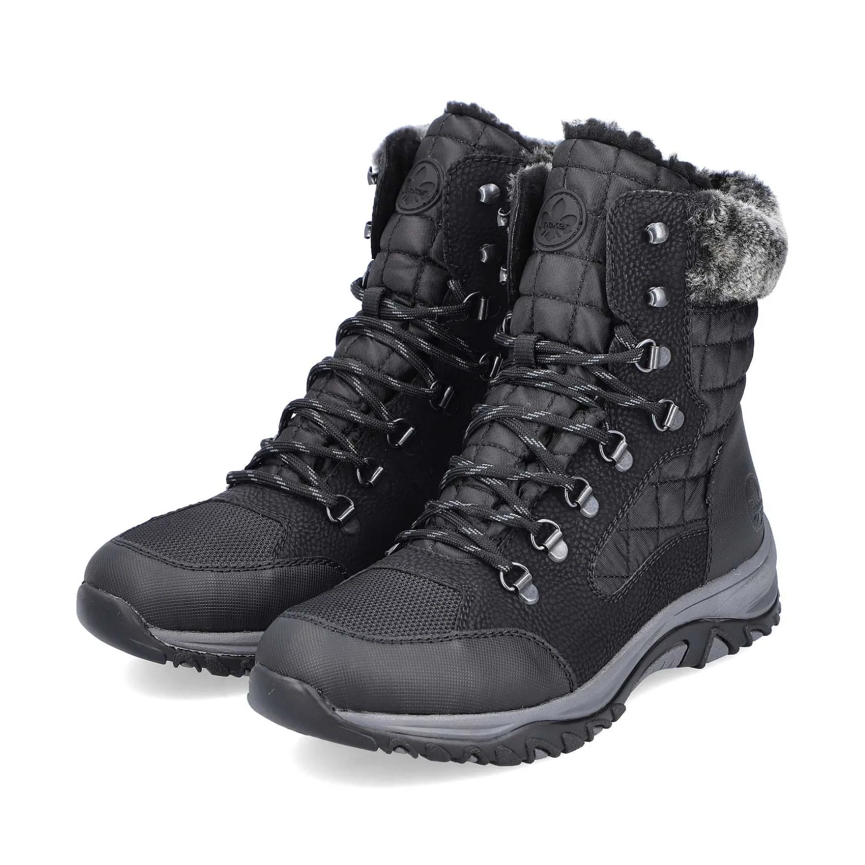 Rieker Women'S Corded Boots Deep Black
